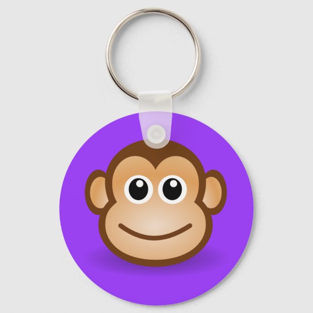Llavero Cute Personalizado Happy Monkey Face (Anverso)