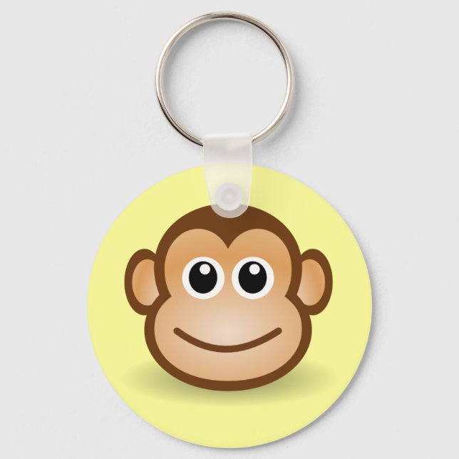 Llavero Cute Personalizado Happy Monkey Face (Anverso)