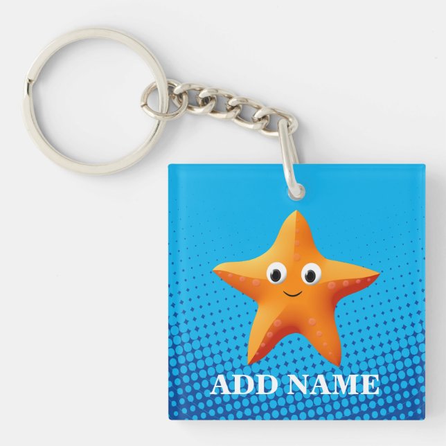 Llavero Cute Personalizado Starfish Blue Ocean (Frente)