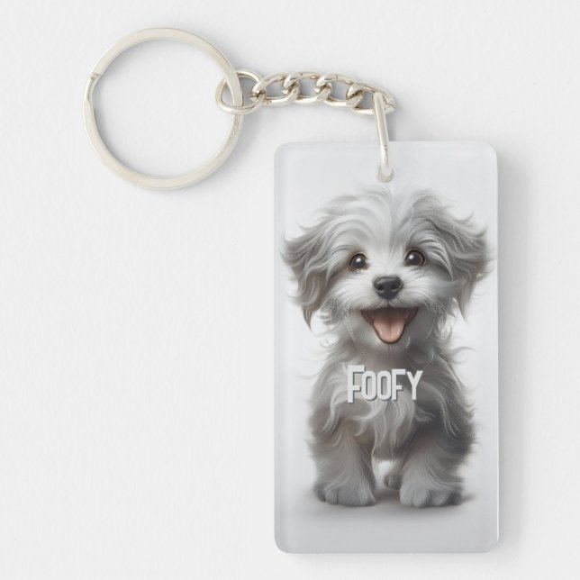 Llavero Cute pet photo with name gold plated necklace (Frente)