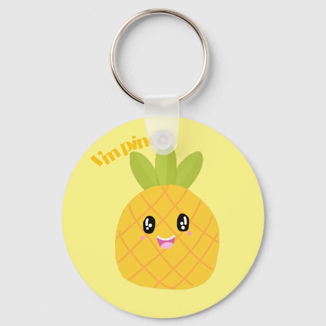 Llavero Cute Pineapple kawaii (Anverso)