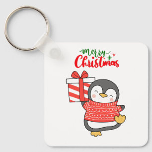 Llavero Cute pingüino Feliz Navidad