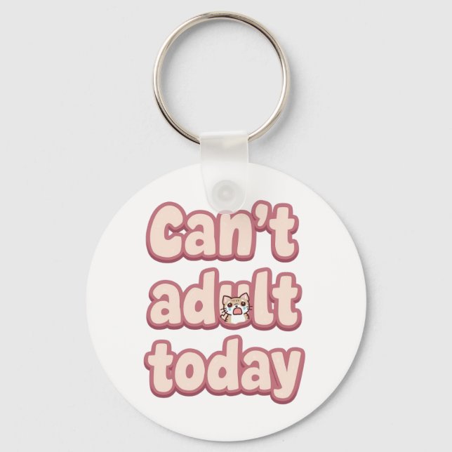 Llavero Cute Pink Graphic with Peeking Cat (Anverso)