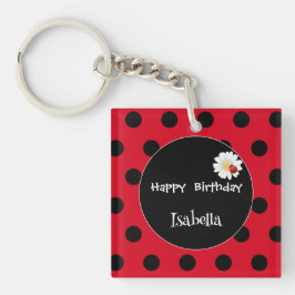 Llavero Cute Polka dot Ladybug Daisy Flower Birday Party