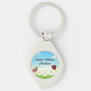 Llavero Cute Polka dot Ladybug Daisy Flower Birday Party