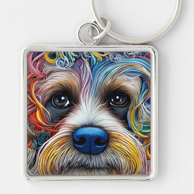Llavero Cute Pop Art Terrier (Frente)