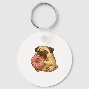 Llavero Cute pug donut personalizado divertido masticar
