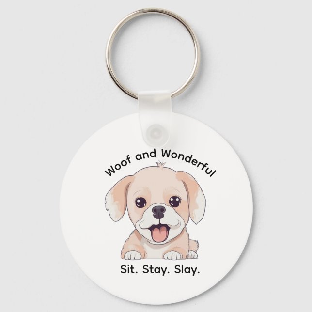 Llavero Cute Puppy Lovers Stylish Dog Mom Keychain (Anverso)