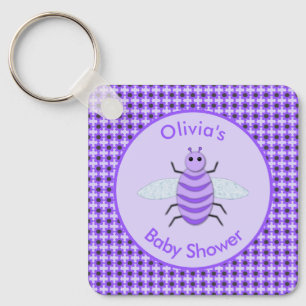 Llavero Cute Purple Baby Bee Sexo Neutral Baby Shower