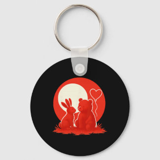 Llavero Cute Rabbit Bear Couple Valentine's Day Lovers