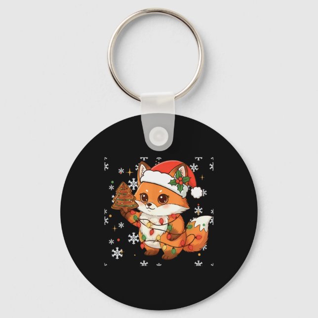 Llavero Cute Racoon Lights Tree Cake Funny Xmas Merry Chri (Anverso)