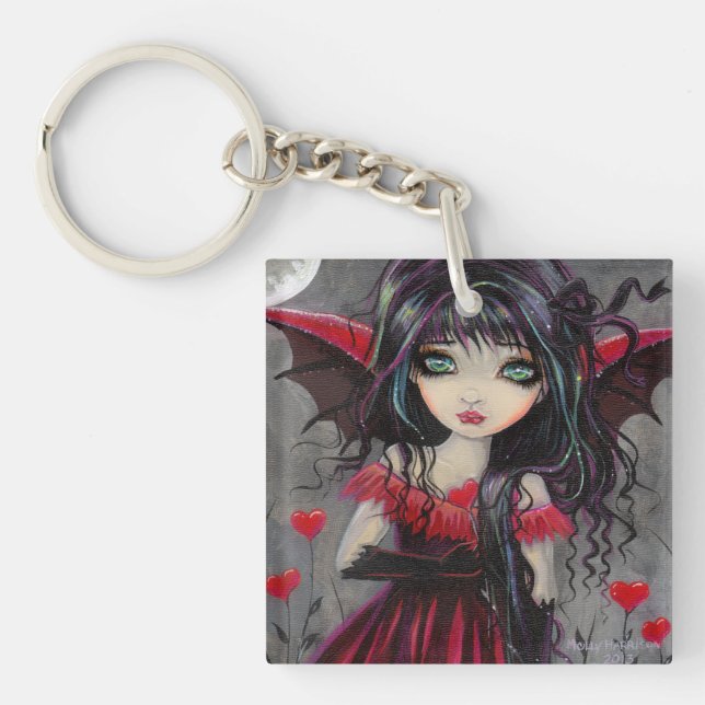 Llavero Cute Red Hearts Hada Vampiro (Frente)