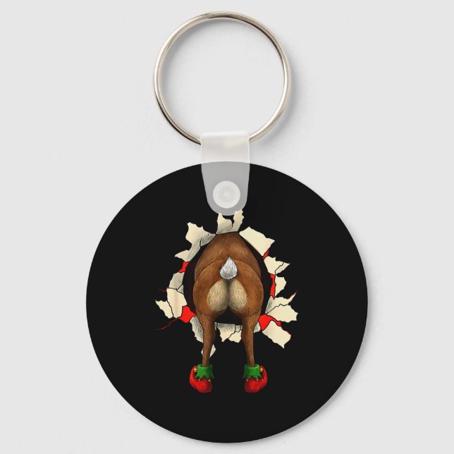 Llavero Cute Reindeer Butt Breakthrough Navidad  (Anverso)