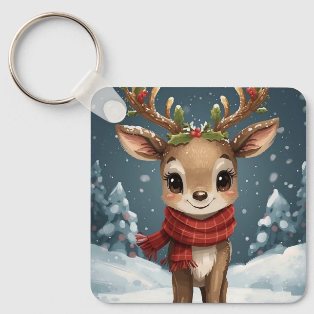 Llavero Cute reindeer christmas fun stocking gifts (Anverso)