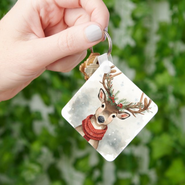 Llavero Cute Reindeer Christmas Keychain (Mano)