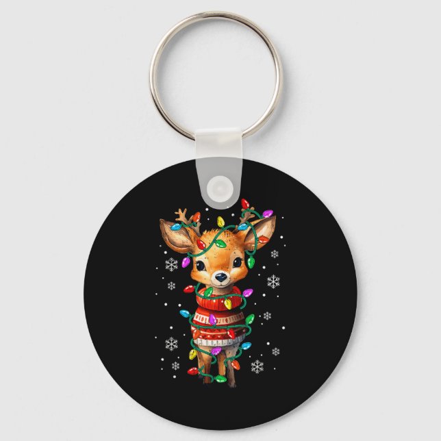 Llavero Cute Reindeer Christmas Lights Santa Xmas Pjm Wome (Anverso)