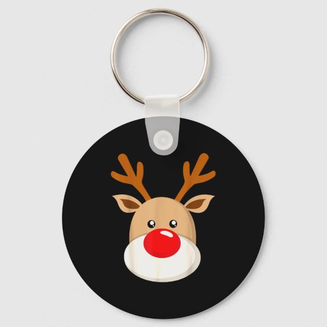 Llavero Cute Reindeer Rudolph Red Nose Christmas Antlers  (Anverso)