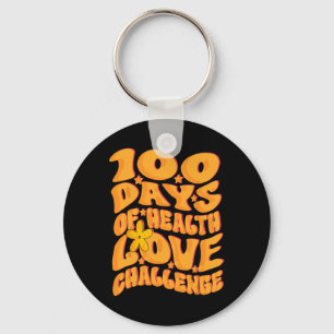 Llavero Cute Retro Groovy 100 Días De Desafío De Salud Amo