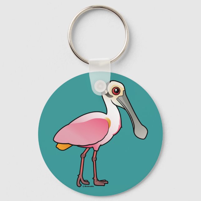 Llavero Cute Roseate Spoonbill (Anverso)