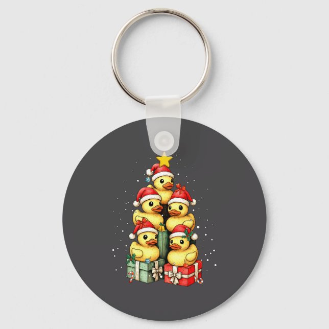 Llavero Cute Rubber Ducks Le Duckie Christmas Tree Xmas Ha (Anverso)