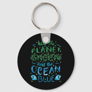Llavero Cute Save the Planet Ecologic Eco Blue Ocean Green