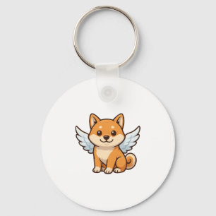 Llavero Cute Shiba Inu Caricatura sobre felicidad de perro