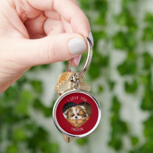 Llavero Cute shih tzu love Valentine heart photo