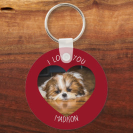 Llavero Cute shih tzu love Valentine heart photo