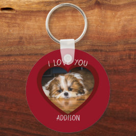 Llavero Cute shih tzu love Valentine heart photo