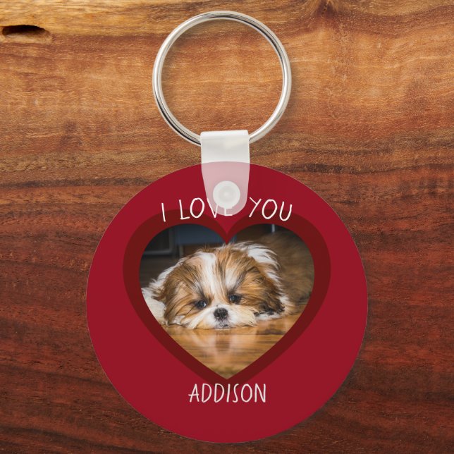 Llavero Cute shih tzu love Valentine heart photo (Anverso)