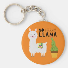 Llavero Cute Sin drama llama suculentos cactus naranja