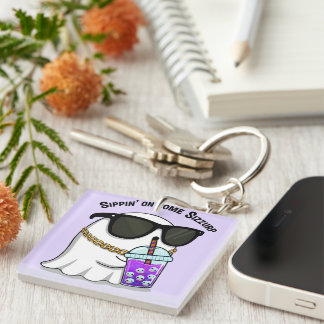 Llavero Cute Sizzurp Ghost Keychain – Funny Kawaii Ghost C