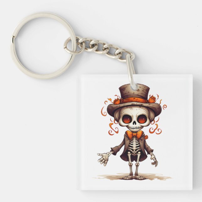 Llavero Cute Skeleton Halloween Bruja (Frente)