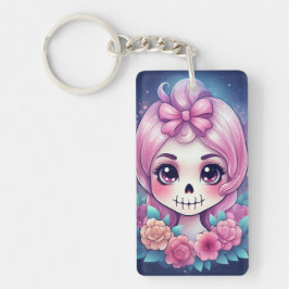 Llavero Cute Skull Acrylic Keychain