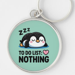 Llavero cute sleeping penguin, to do list nothing