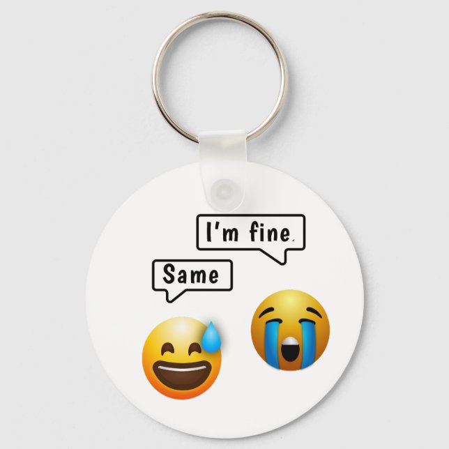 Llavero Cute Smiley Face Emoji Keychain (Anverso)
