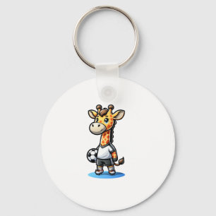 Llavero Cute Soccer Player Giraffe.