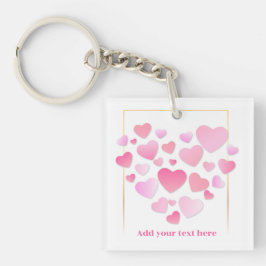 Llavero Cute Style Pink Hearts Romantic Valentine's Day