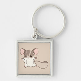 Llavero Cute Taupe Sugar Glider Cartoon