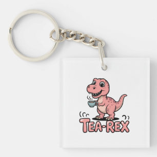 Llavero Cute Tea-Rex Dinosaur Rosa – ¡Sorber Sucede!