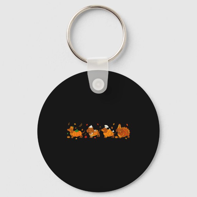 Llavero Cute Thanksgiving Dachshund Dogs Fall Gobble Prepp (Anverso)