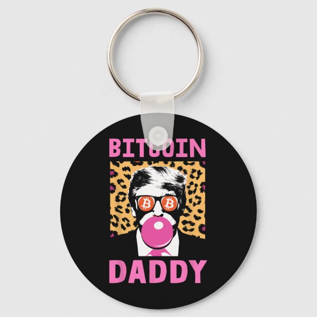Llavero Cute Trump Bitcoin Daddy Crypto Finance Money Crew (Anverso)