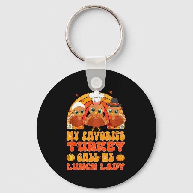 Llavero Cute Turkey Gift Funny Kitchen Staff Retro Fall De (Anverso)