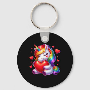 Llavero Cute Unicorn con Corazón Día de San Valentín para