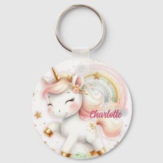 Llavero Cute unicorn keychain with a girl's name