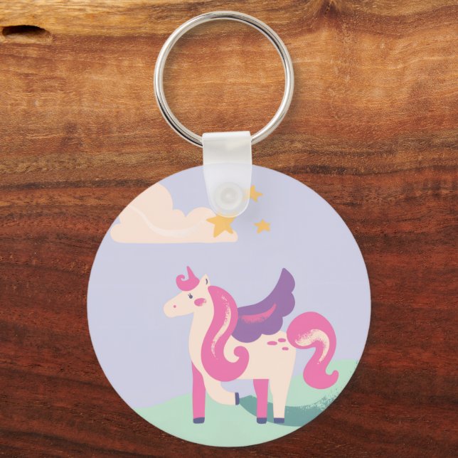 Llavero Cute Unicorn & Positive Vibes Only Keychain (Anverso)