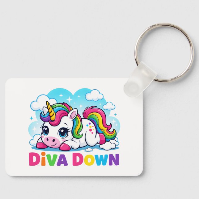 Llavero Cute Unicornio de Arcoíris (Anverso)
