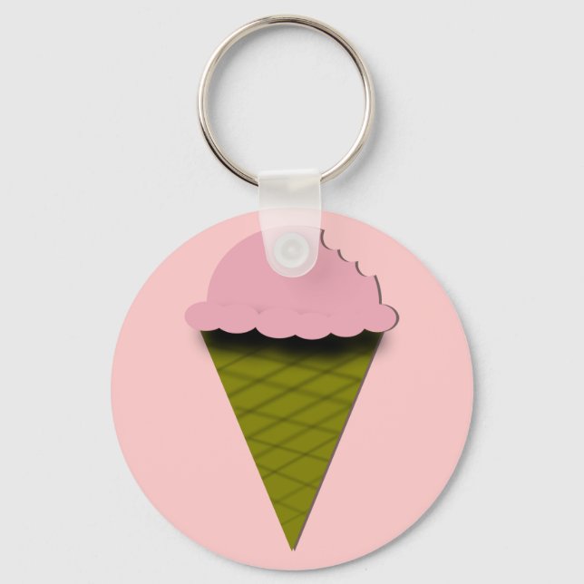 Llavero Cute Vector Strawberry Ice Cream (Anverso)