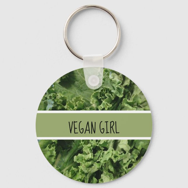 Llavero Cute Vegan Chica Green Kale (Anverso)
