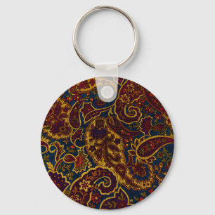 Llavero Cute vintage dark brown paisley design